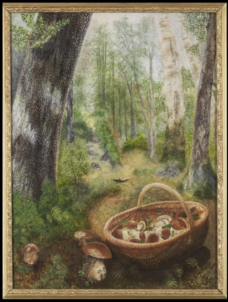 La chasse aux champignons : Acrylique sur châssis 48 cm x 64 cm Année 2024