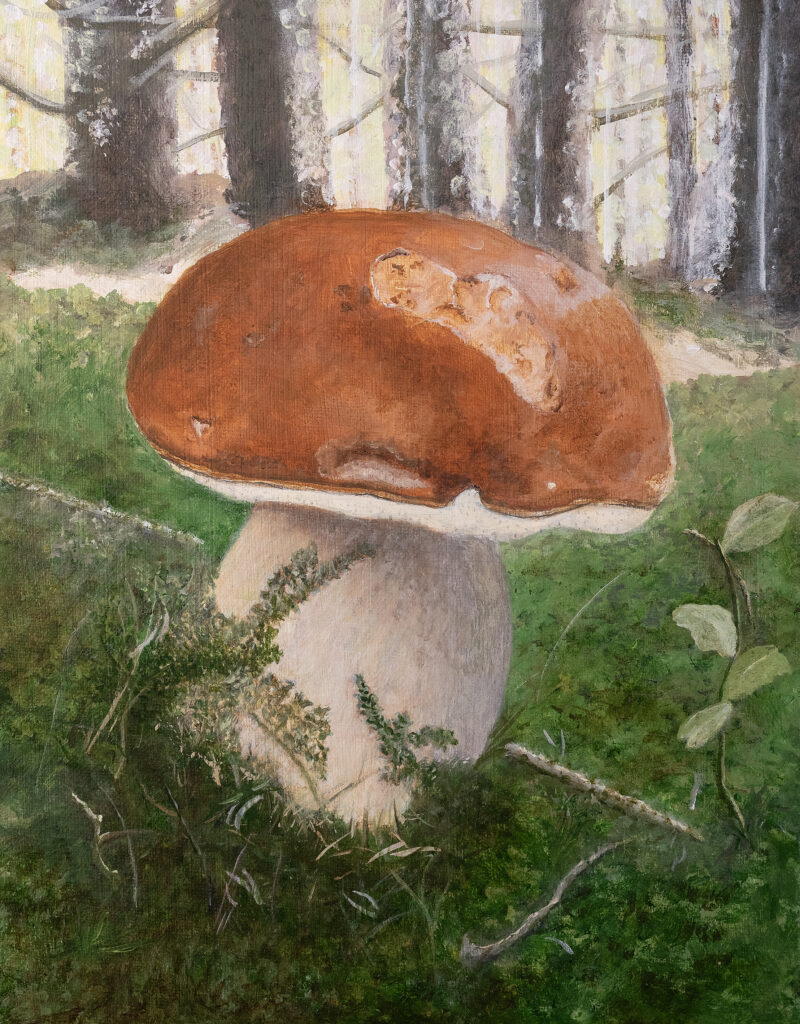 Tableau cèpe dans les bois